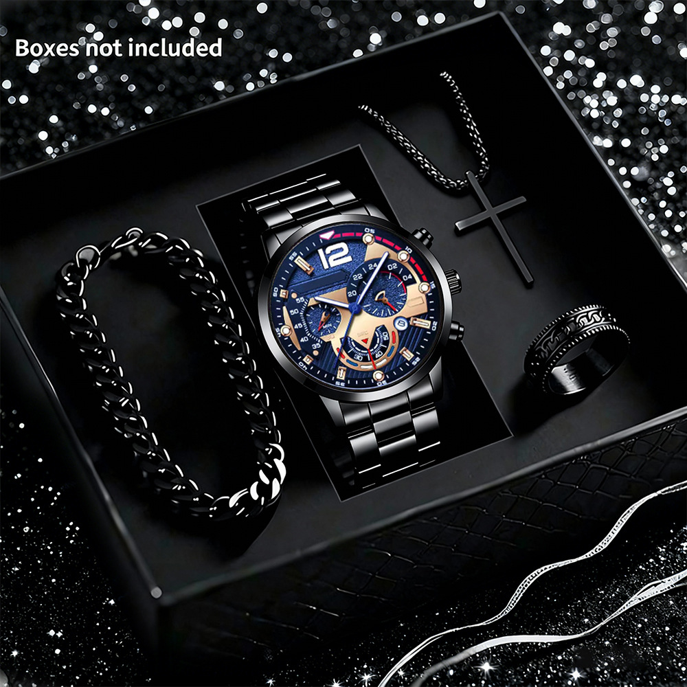 Reloj de hombre de comercio exterior nuevo reloj de hombre de moda de negocios calendario de correa de acero relojes de pulsera no mecánicos relojes de cuarzo