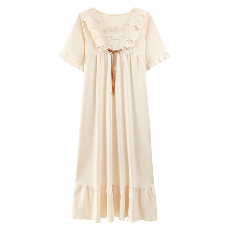 Pijama de mujer de verano algodón pijama de mangas cortas mujeres embarazadas tamaño suelto 200 kg grasa mm de verano vestido larga ropa para el hogar