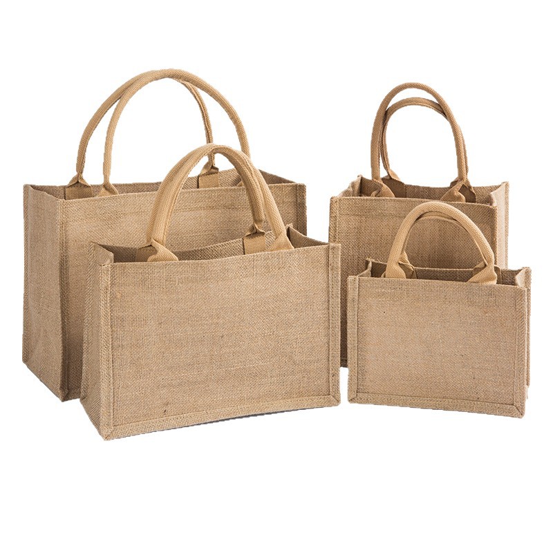 Bolsa de yute en blanco en stock, bolsa de arpillera de mano, bolsa de regalo DIY pintada a mano, bolsa de yute para compras. image 7