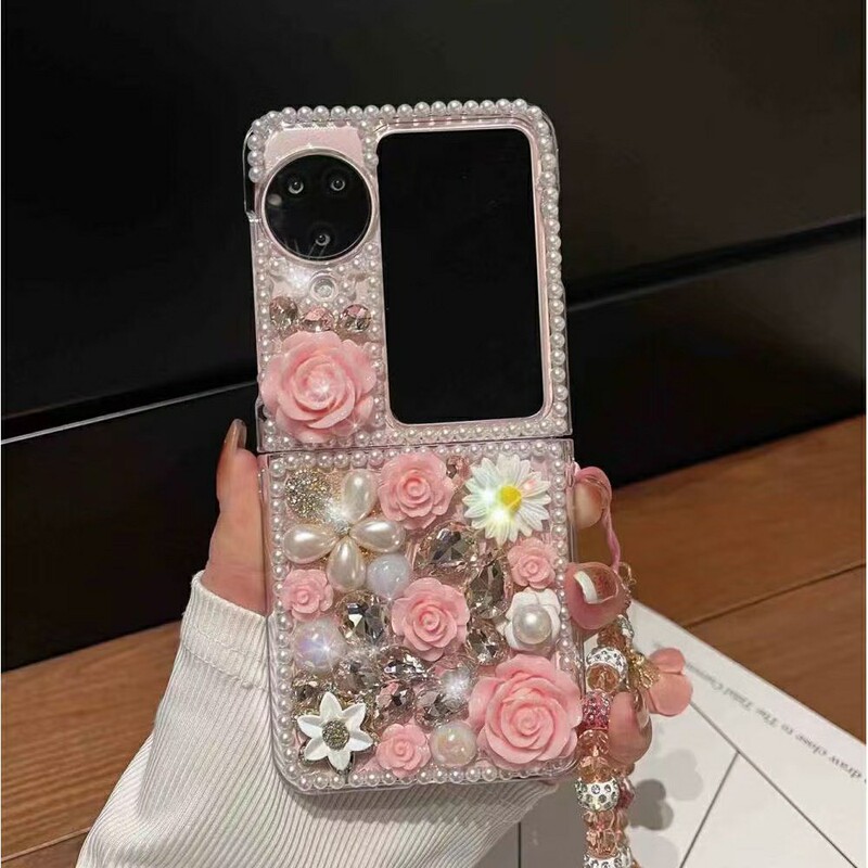 Suitable for Oppo Find N3 Flip Phone Case, Find N2 Flip Folding Protective Cover, Diamond-Encrusted Flower Bracelet for Women Suitable for Oppo Find N3 Flip Phone Case, Find N2 Flip Folding Protective Cover, Diamond-Encrusted Flower Bracelet for Women