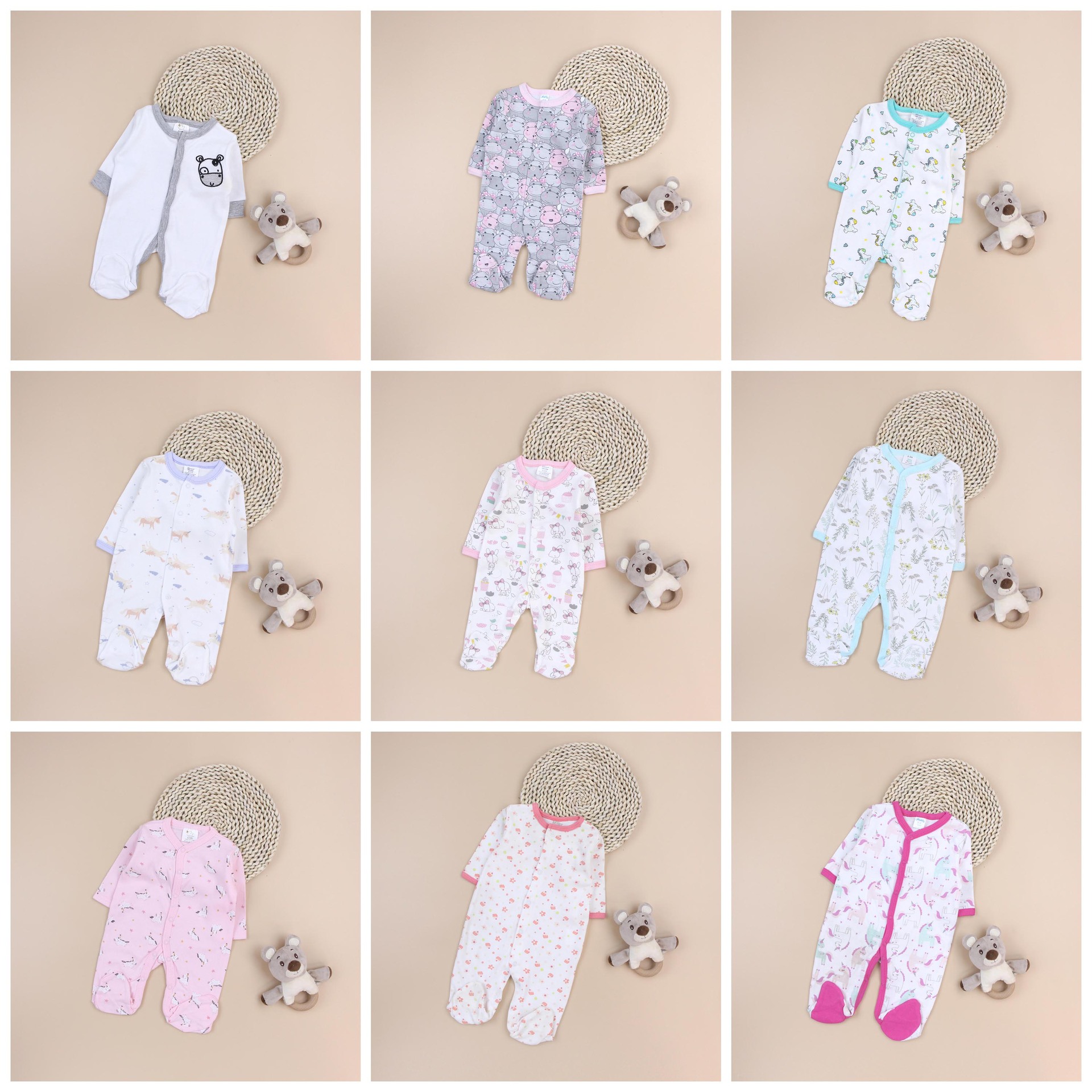 Babay Romper recién nacido cuatro estaciones trepa bata bata bata ropa de algodón ropa de manga larga