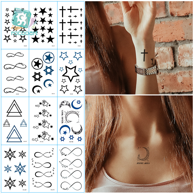 Ruikalong Wholesale Realistic Tattoo Stickers, Fresh Style Temporary Tattoo Stickers, English Temporary Tattoo Stickers for Neck, Dark Style