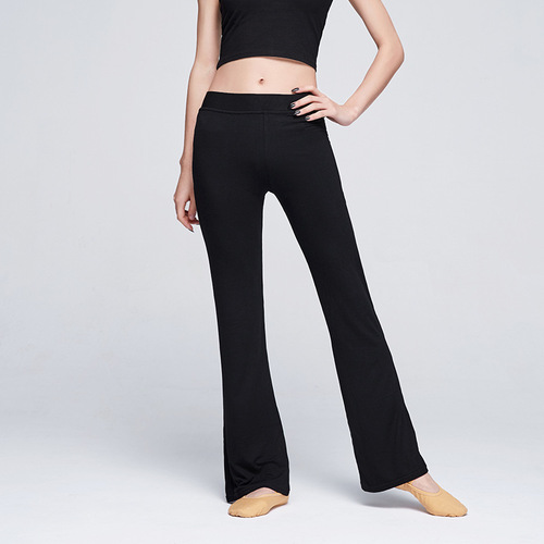 Dance pants yoga wear for women adult bodybuilding micro-flared straight body pants ballet black trousers practice pants