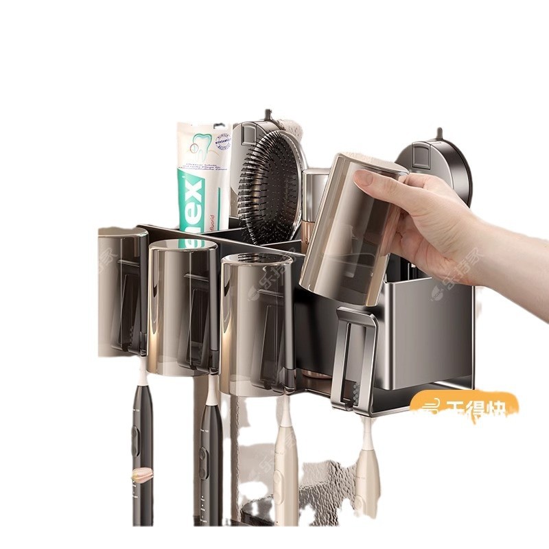 inodoro ventosa cepillo de dientes tipo pared sin perforación cepillo de dientes eléctrico pasta de dientes enjuague taza estante de almacenamiento