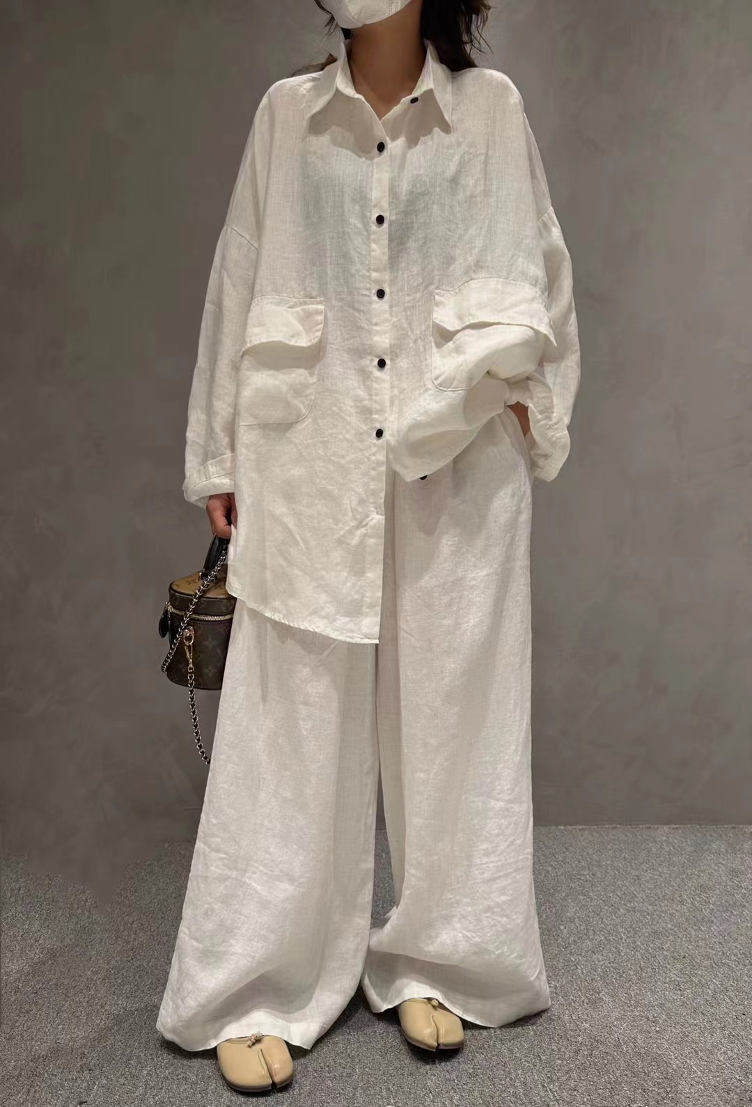 210g Weight Long Sleeve Sleeve Length Linen Fabric Type Pants Sets Sets Type 2 Pieces Set Quantity Street Occasion Women's Casual Vintage Style Solid Color Linen Pants Sets