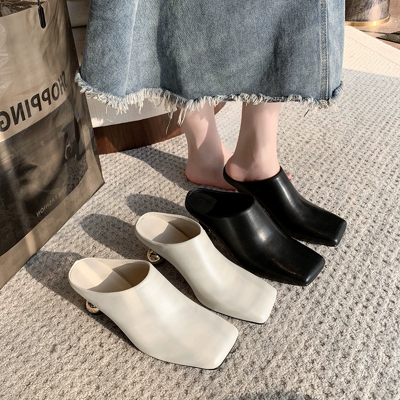 Женские летние босоножки на высоком каблуке-шпильке, большие размеры, квадратный носок, металлический каблук, модель 2025 года, модные, для внешней торговли.