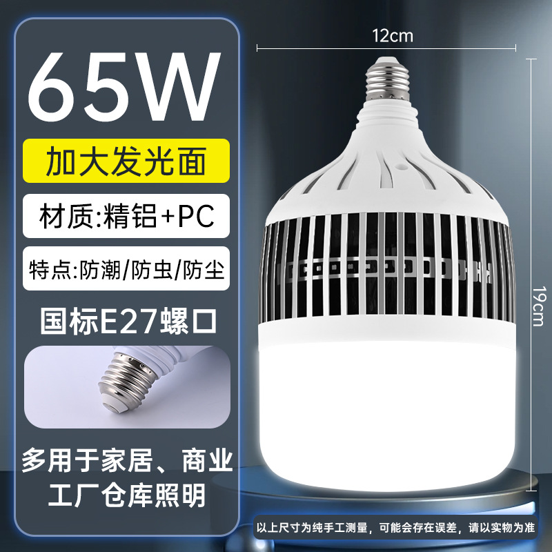 Bombilla LED súper brillante de 100W/200W de alta potencia, tipo aleta, con casquillo E27, para iluminación de taller, lámpara de bajo consumo.