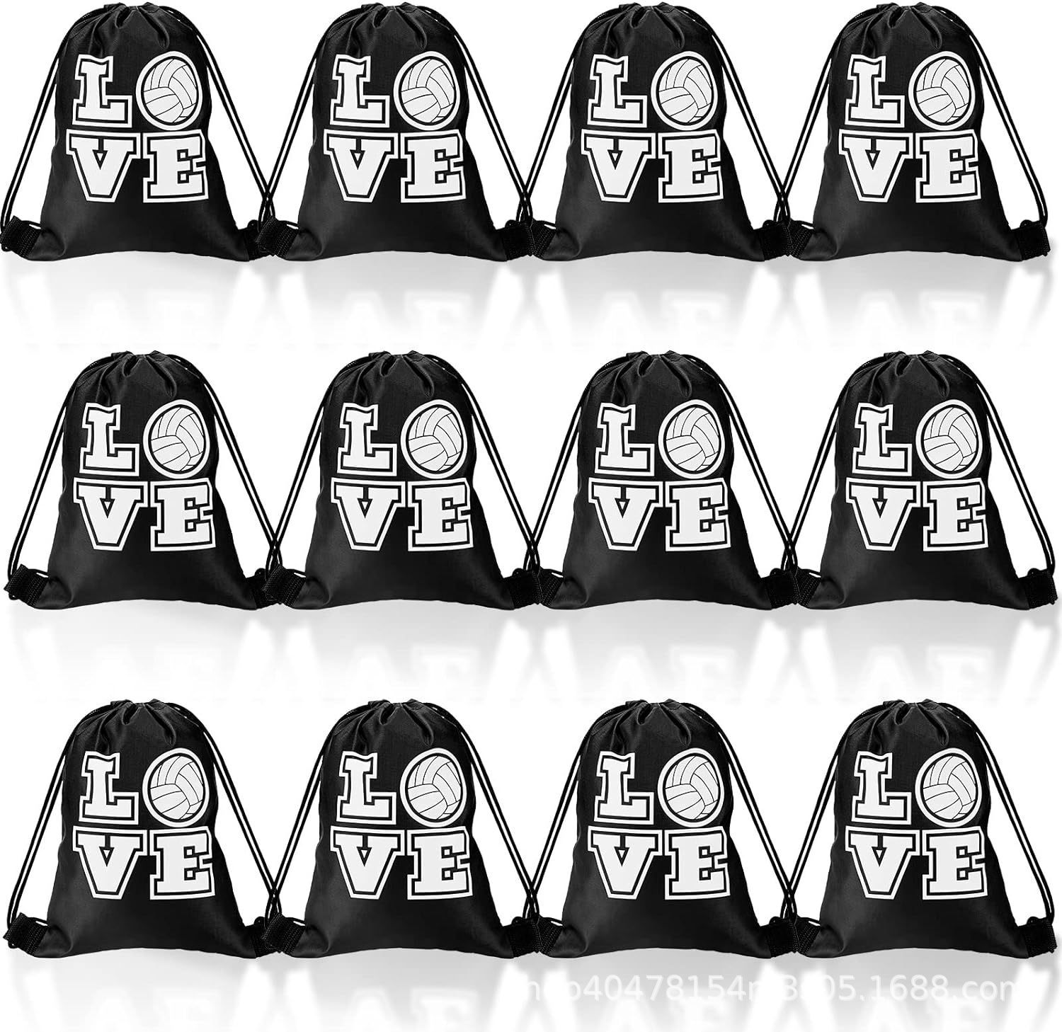 排球二双肩抽绳背包袋子卡通动物便携收纳袋涤纶手提抽绳袋