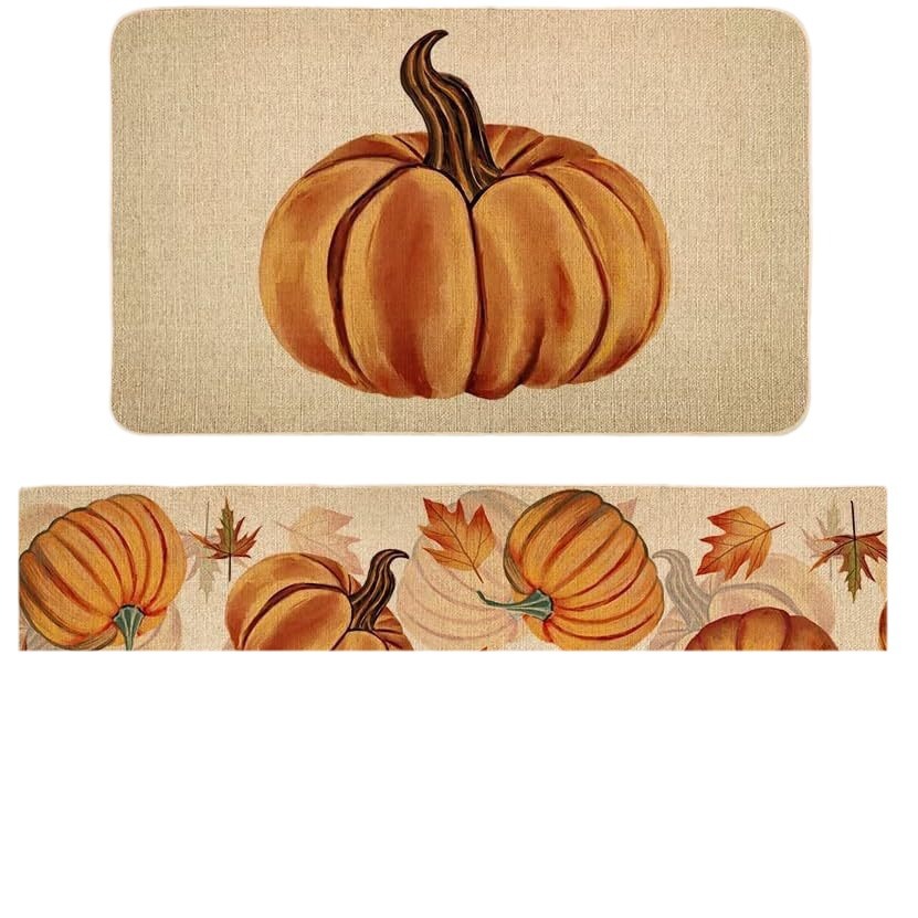 Tappeto di velluto di cristallo con personalità di Halloween, decorazione di zucca divertente, tappeto da cucina_voghion.com