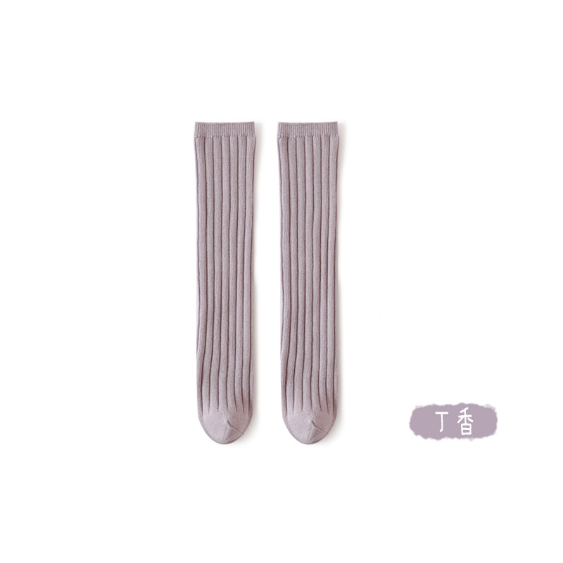 2023 nuevos calcetines de bebé de primavera y otoño algodón peinado color sólido tubo medio calcetines para niños bebé tubo alto niños y niñas calcetines entre padres e hijos