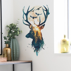 Foreign Trade Dream Elk Forest Children's Bedroom Dorm Entrance Home Decor Sticker Self-adhesive Wholesale Cross-border