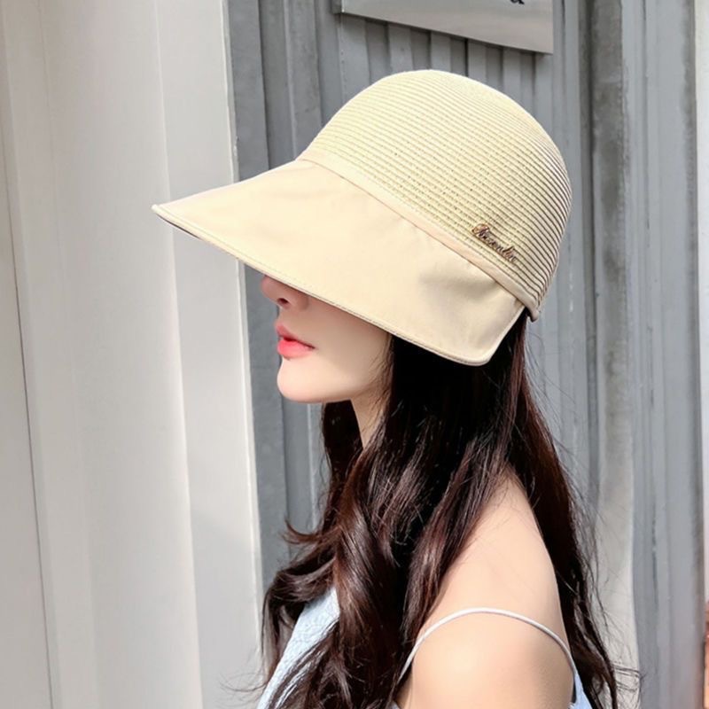 [베이지] 자외선 차단 모자 - 후크 + 방풍 로프 +