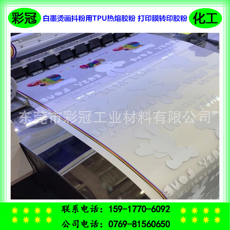 白墨烫画抖粉用TPU热熔胶粉 数码打印膜热转印热熔粉 耐60度水洗