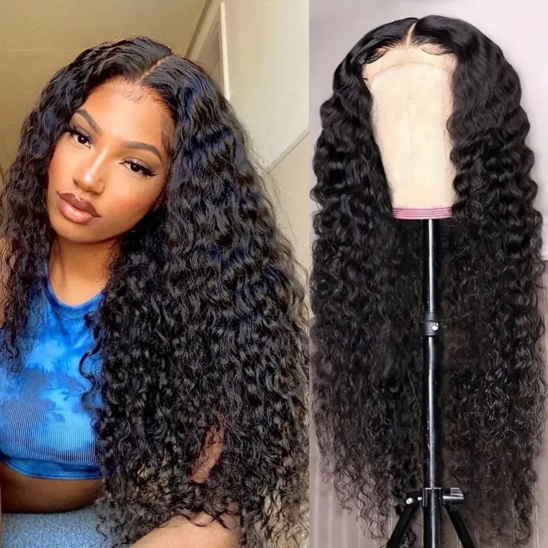 Perruque afro naturelle et duveteuse, boucles fines 13 x 4 mm, nouveau style, extension de cheveux synthétiques pour la tête entière_voghion.com