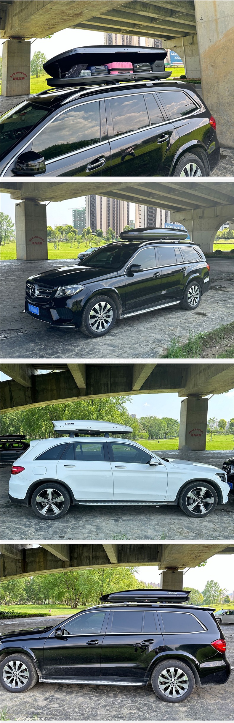 Roof luggage box for SUVs, universal car roof box, luggage rack, travel box, large capacity, recessed design