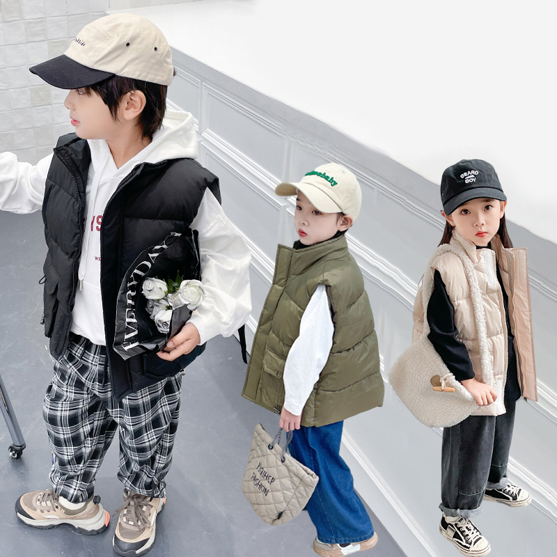 Chaleco Infantil de Invierno 2023 para Niños y Niñas, Chaleco de Trabajo para Niñas, Chaleco de Algodón Cálido y Grueso, Informal y Engrosado para Mayor Calidez.
