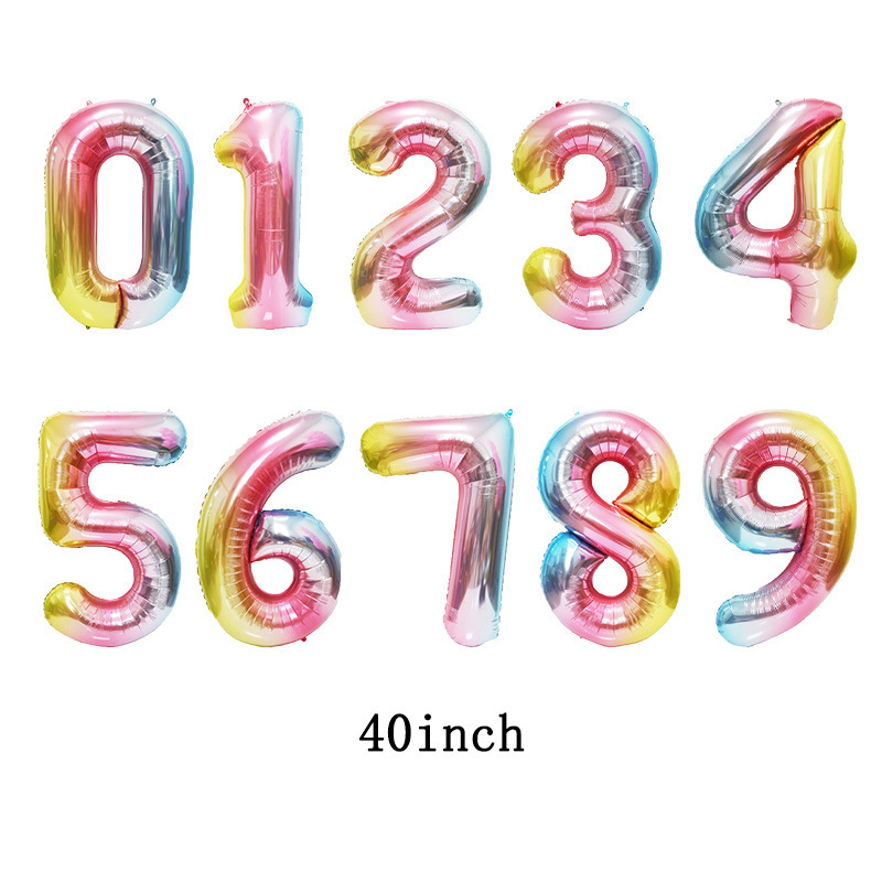 クロスボーダー卸売 40inch アメリカ版デジタルホイルバルーン模造アメリカンスリムデジタル誕生日パーティー装飾バルーン|undefined