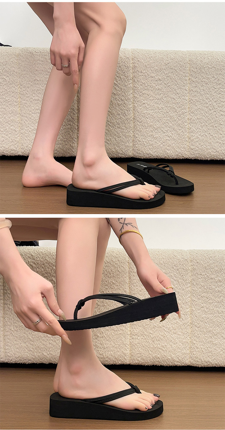 Minimalistische wedge teenslippers voor dames met antislipzool voor strand_voghion.com