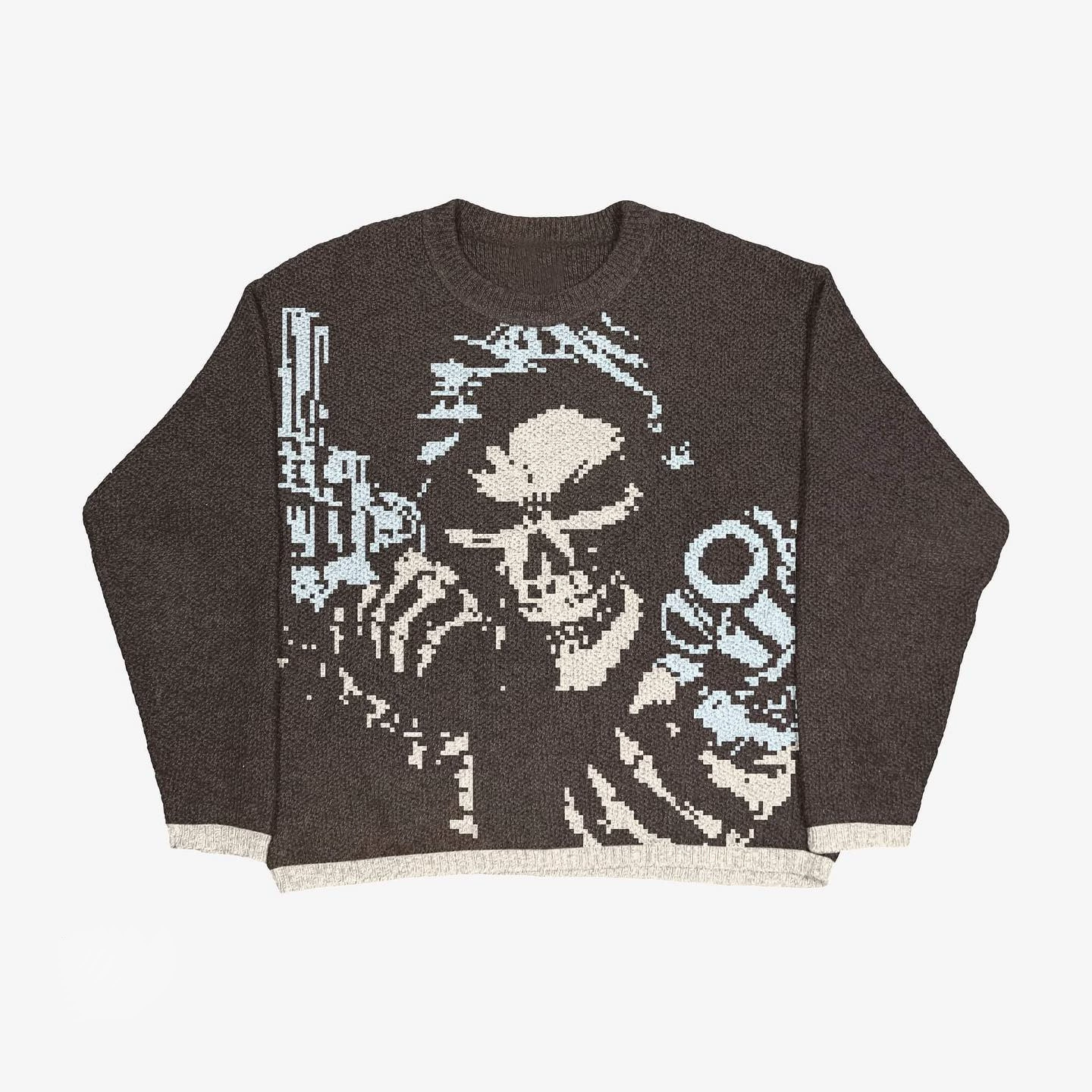 Свитер ZSIIBO oversize вязанный, demi-season круглый ворот, длинный рукав, европейский стиль