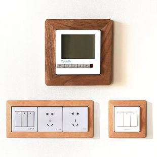 Solid Wood Switch Sticker Decorative Wall Sticker for Home Use, Modern Minimalist Socket Frame Protective Cover, Wall Anti-Dirt and Concealing Artifact
