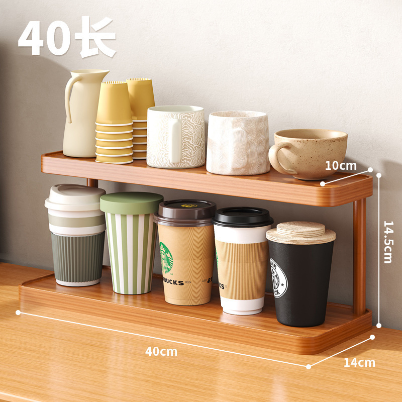 カップホルダーのコップ収納棚家庭用多層デスクトップティーカップ棚の茶器収納棚のサイドキャビネットの水杯棚|undefined
