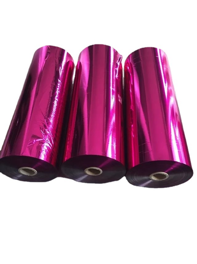 2021供应PET玫红色 桃红色 彩色镀铝膜复合膜