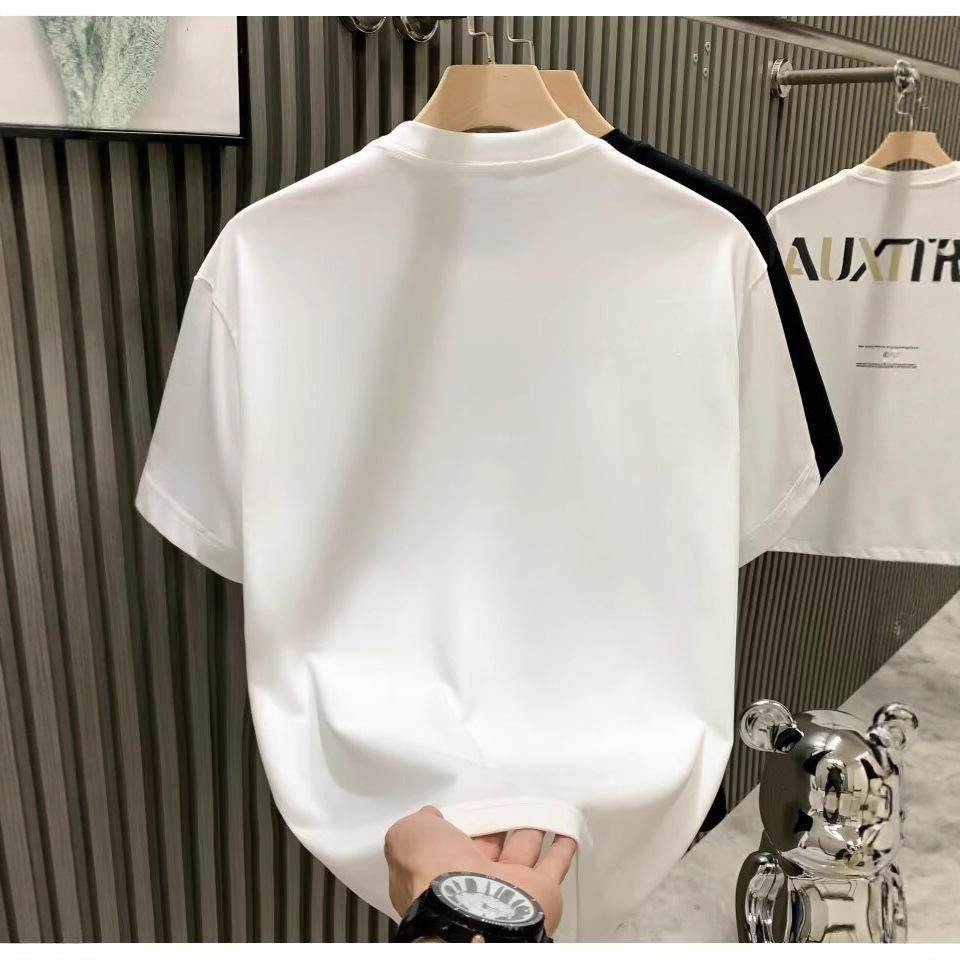 Men's Trendy Starry Sky T-Shirt With Rhinestones Loose Fit Short Sleeved Top For Mature Style_viptrois.com