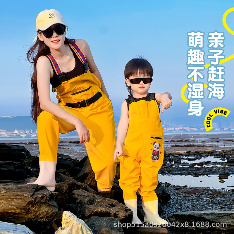 Mom and Child Wading Pants Set, One-Piece Beach Gear, Water Play Overalls for Kindergarten, Beach Companion Outfit Mom and Child Wading Pants Set, One-Piece Beach Gear, Water Play Overalls for Kindergarten, Beach Companion Outfit