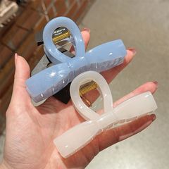 韓国ジュエリー中型 2025 新しいハイエンドシンプルなゼリーカラーのリボンクリップ後頭部ヘアシャーククリップ