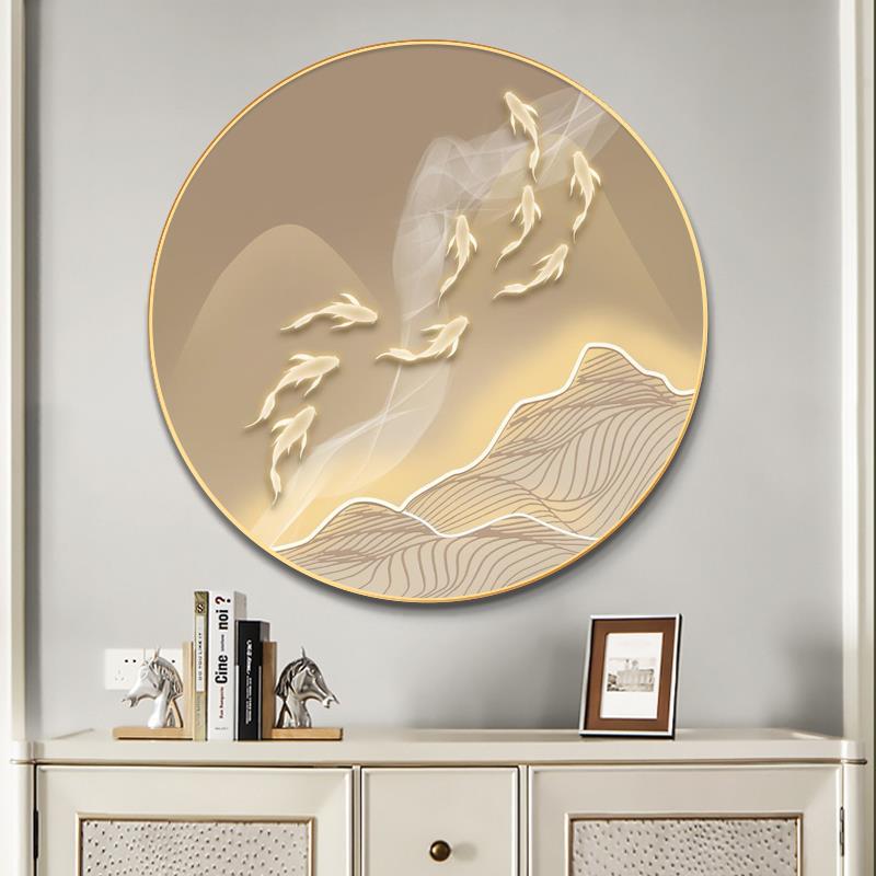 Jiuyu Jujiaitu lujoso porche pinturas decorativas mural redondo corredor restaurante entrada en la atmósfera pinturas colgantes de porcelana cristalina