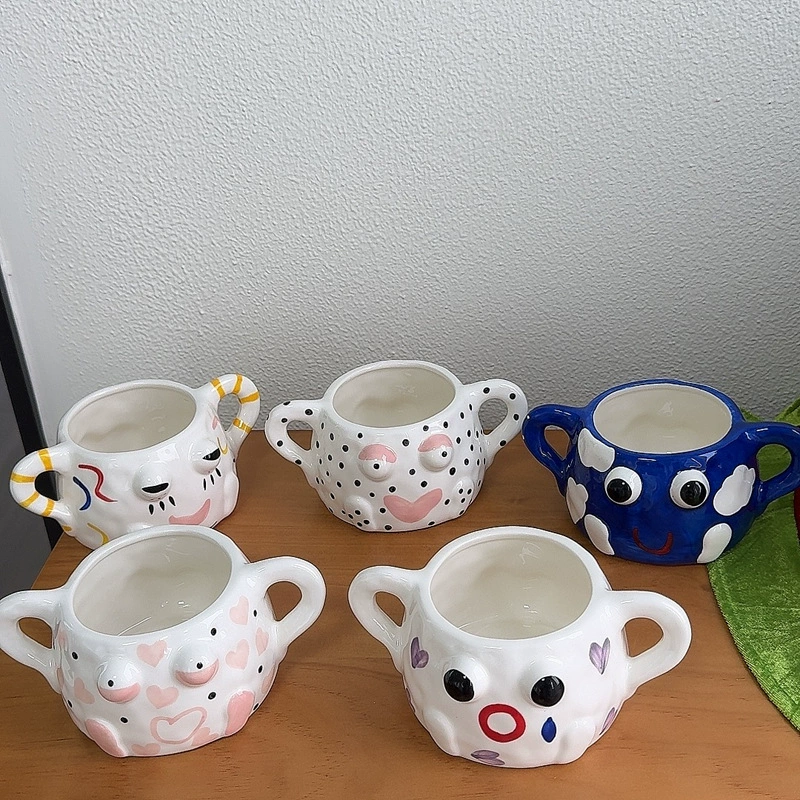 (Cross-border trading), design ceramic cartoon capacious tea cup with glass, tableware