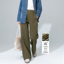 鑫阁军绿简约休闲百搭牛仔裤女2025春季新款高腰显瘦小个子直筒裤