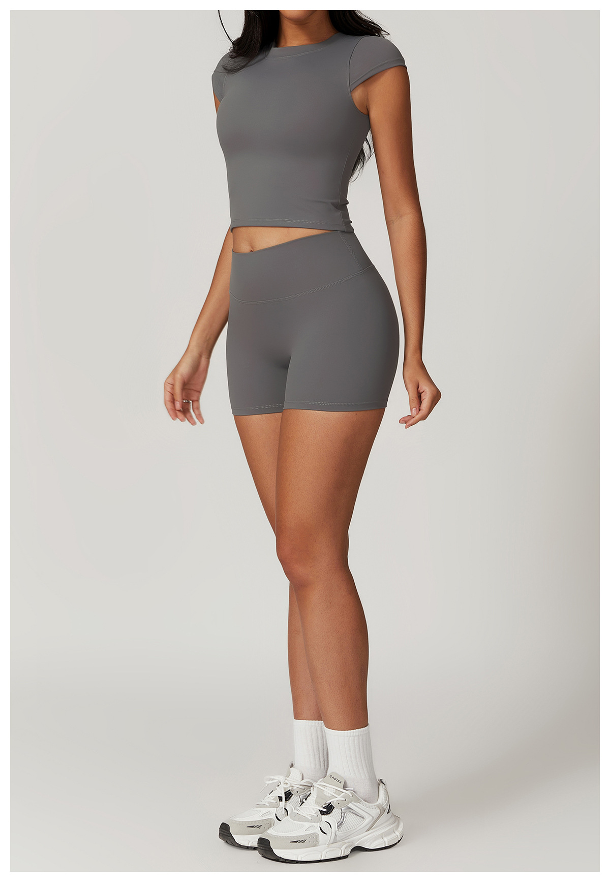 Women's Sport Style Solid Color Nylon Spandex Round Neck Tracksuit Vest Leggings display picture 77
