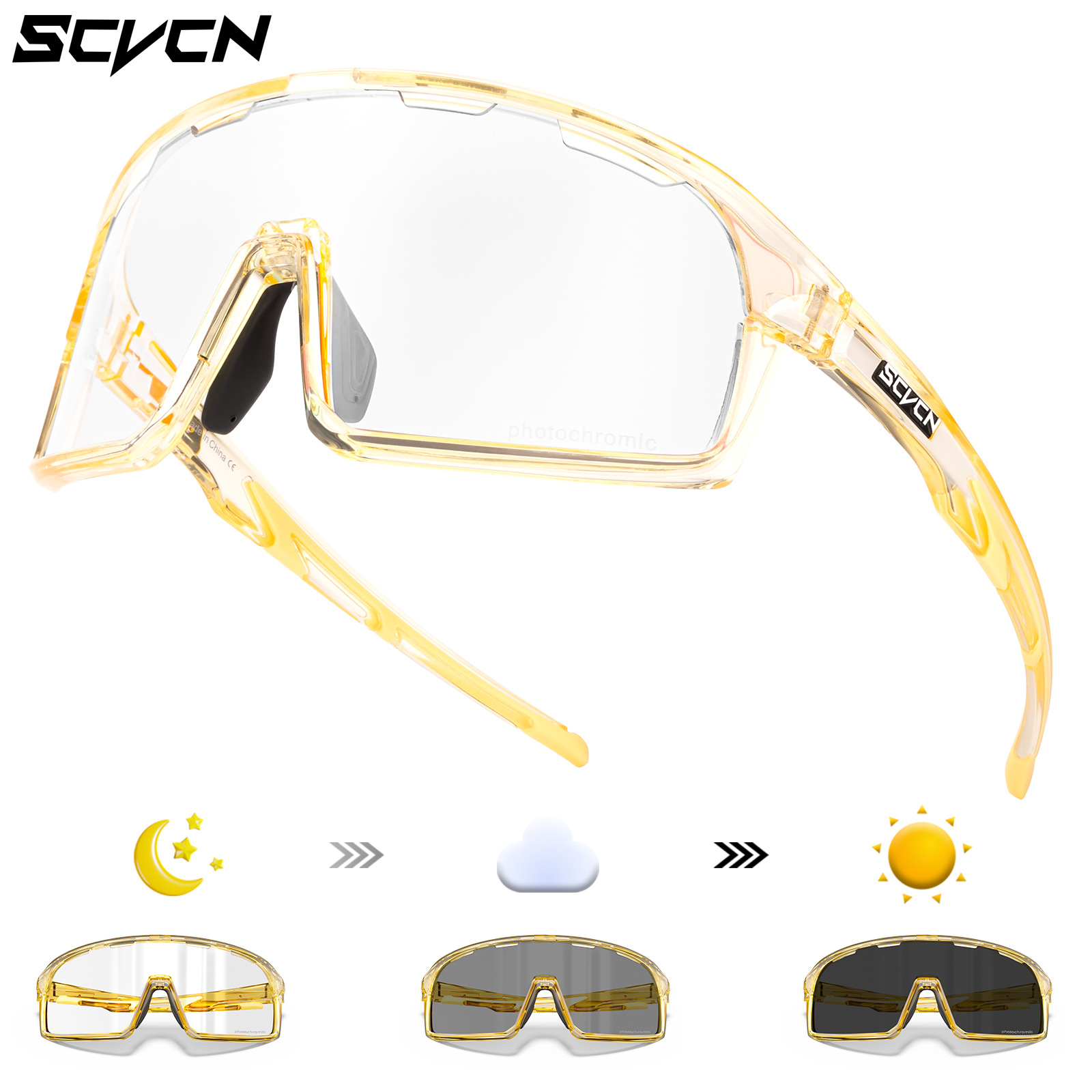 Gafas Fotocromáticas de Ciclismo TR90 Anti-viento para Bicicleta de Montaña