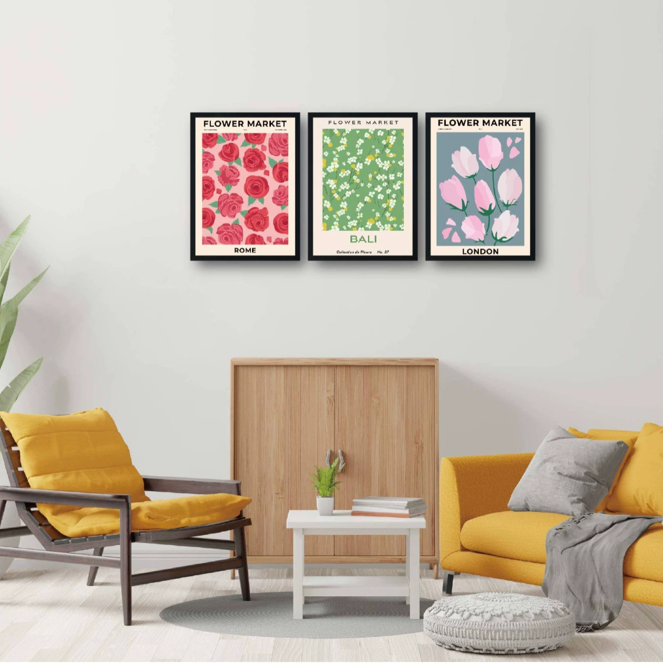 Flower Market Wall Poster Flower Market Decoration Painting Retro Style Poster