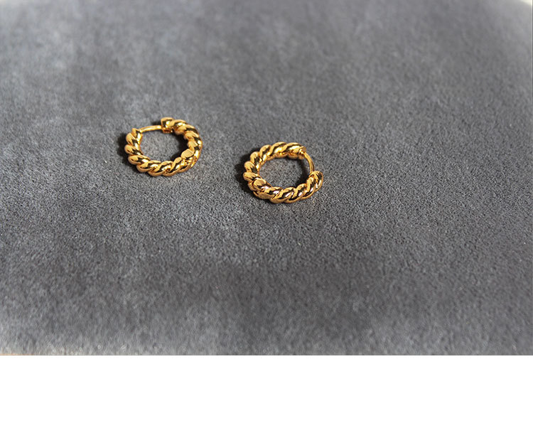 1 Pair Fashion Twist Alloy Plating 18k Gold Plated Women's Earrings display picture 3