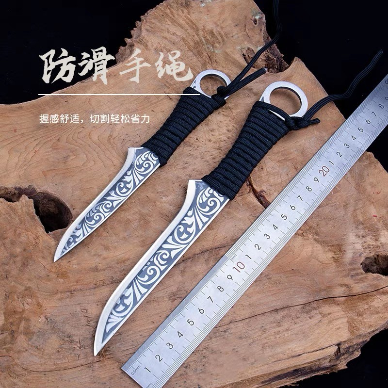 户外爆款便携露营野外求生子母龙刃锋利剔骨厨房手把肉刀战艇小刀
