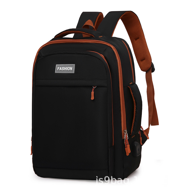 Mochila de negocios para hombres usb diseño mochila de gran capacidad ocio bolso de computadora de color sólido bolso de negocios ocio