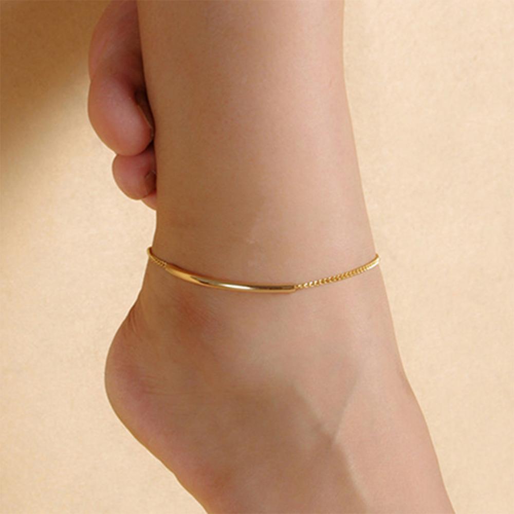 Simple Style Geometric Alloy Plating Anklet display picture 1