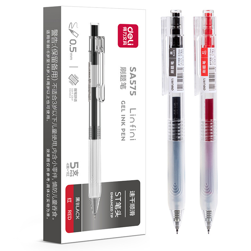 De la fuerza de cepillo rápido seco de cabeza para estudiantes para el examen de lápiz de bala negra de 0.5 mm lápiz acuoso SA575