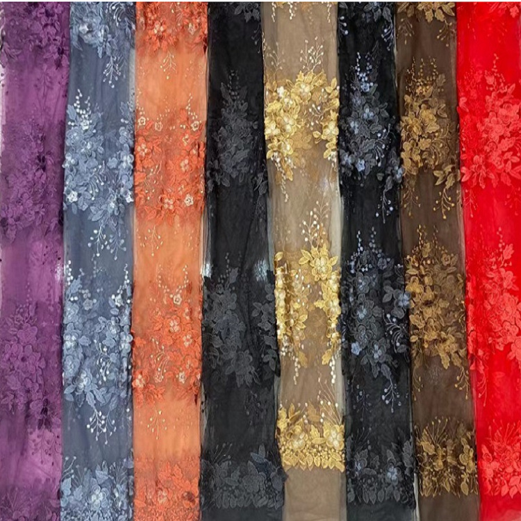 厂家直销 重工古风汉服网纱立体喜鹊花贴花刺绣 蕾丝花边面料布料