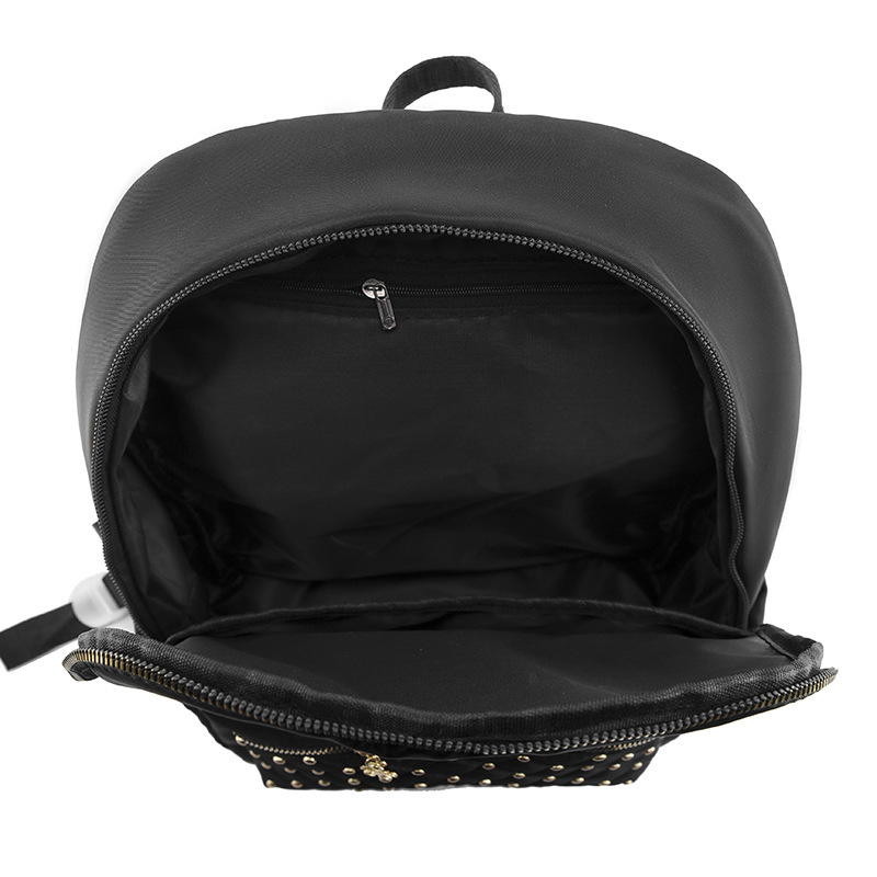 2023 nueva mochila de tela Oxford para mujer coreana, bordado de rombos de moda, mochila para computadora de gran capacidad, bolso para estudiantes