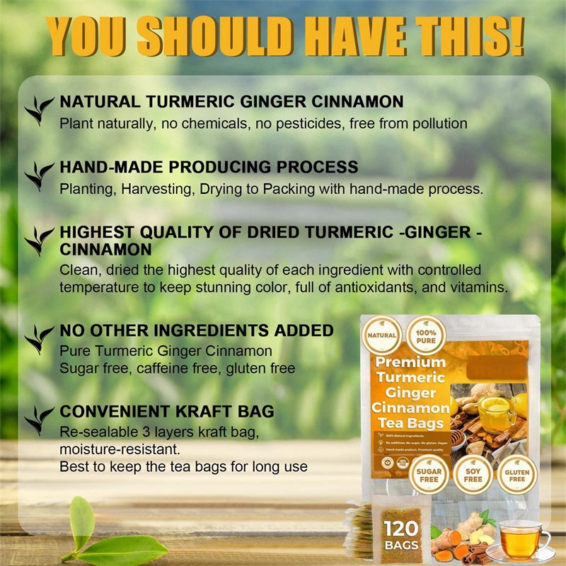 Turmeric Ginger Cinnamon Tea Bags Jiang Huang Sheng Jiang Rou Gui 60g Cold Brew Herbal Tea quality and texture