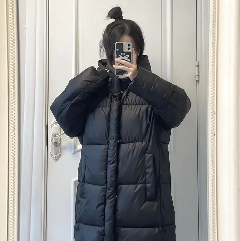 Ropa de algodón para mujeres de rodillas largas 2025 invierno nuevo estilo coreano chaqueta de algodón suelta estudiantes de capa de algodón de pluma gruesa