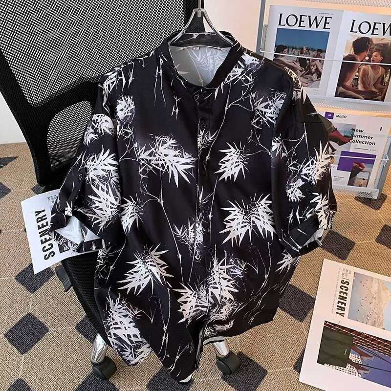 Summer New Arrival Shirt Men's Ins Hip-hop Fashionable Men's Short-sleeved Summer Thin Cool Beach Flower Shirt Summer New Arrival Shirt Men's Ins Hip-hop Fashionable Men's Short-sleeved Summer Thin Cool Beach Flower Shirt