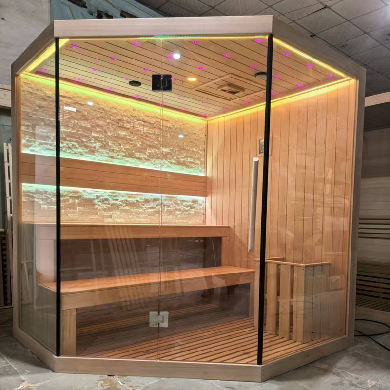 Home Club House Canadian Iron Fir Traditional Sauna Room Steam Room Dry Steam Room with Cultural Stone Sauna Home Club House Canadian Iron Fir Traditional Sauna Room Steam Room Dry Steam Room with Cultural Stone Sauna