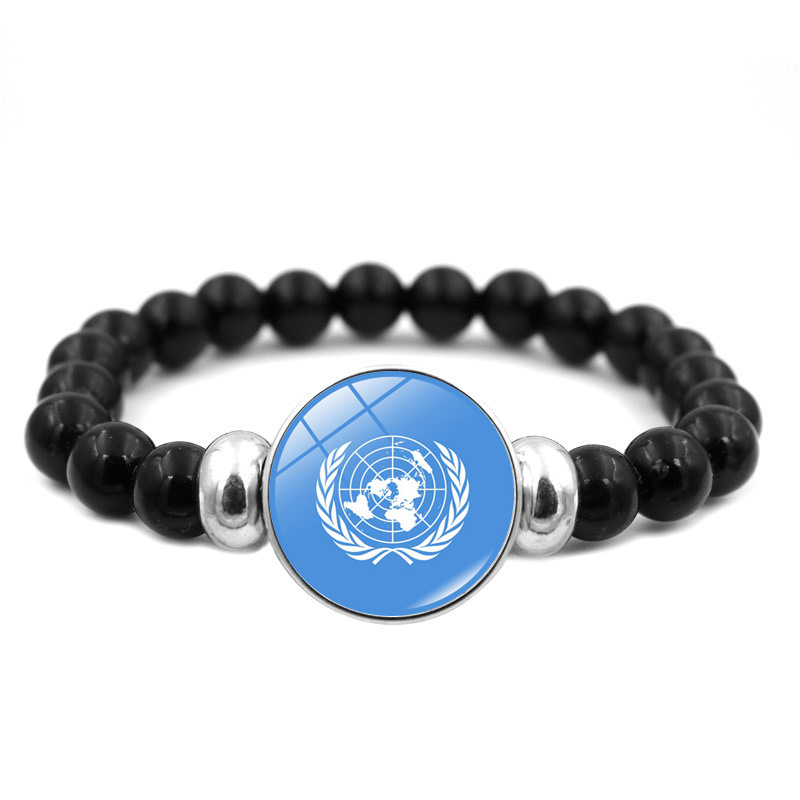 Israel Palestina bandera Tiempo gema pulsera hombres y mujeres todo partido negro pulsera de cuentas joyas al por mayor