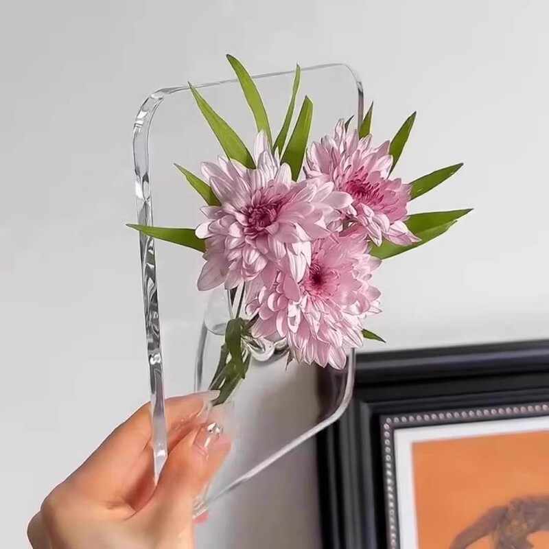 デスクトップフォトフレーム花瓶アクリル透明水耕フラワーアレンジメント水育て緑植物装飾品リビングルームデスクトップ玄関ライト高級感|undefined