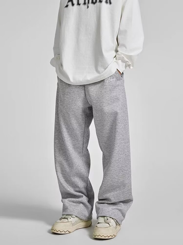 Herren Waffelstrick Jogginghose Mit Geradem Bein Für Freizeit_voghion.com
