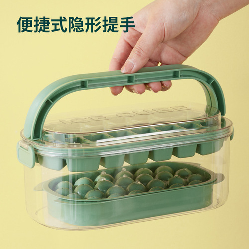 Household popsicle mold outdoor ice bucket portable ice box with lid ice cube storage box large capacity silicone ice tray